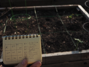 A chart of our sub-plots. The notebook is a Delfonics Rollbahn Mini